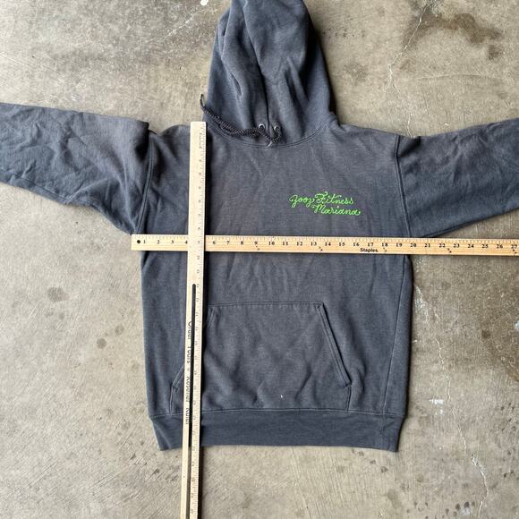 VINTAGE CHAINSTITCHED GRAY HOODIE SMALL FADED - Picture 4 of 5